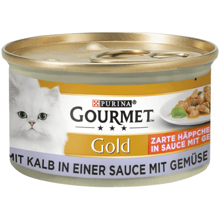 GOURMET™ Gold Zarte Häppchen in Sauce mit Gemüse mit Kalb in einer Sauce mit Gemüse